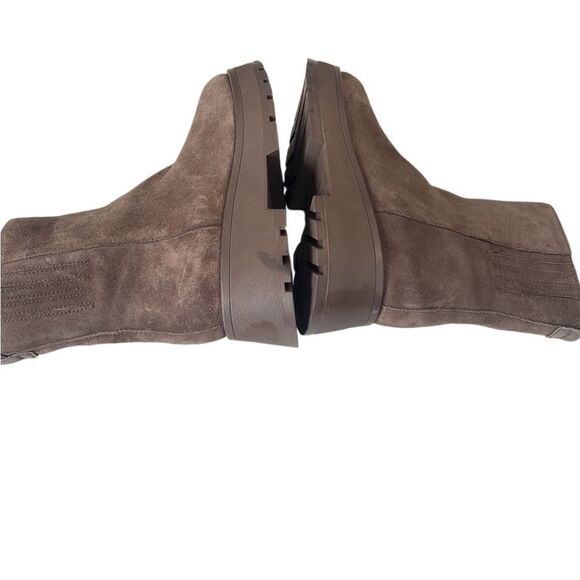 Vince Camuto Brown Suede Zip Platform Ankle Boots Size 7.5 - Picture 6 of 11